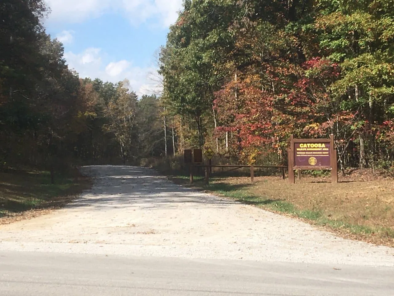 A gated TWRA access point into Catoosa Wildlife Management Area